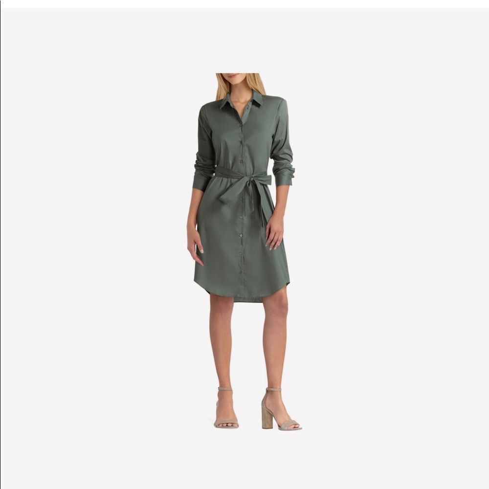Issac Miztahi green shirt dress